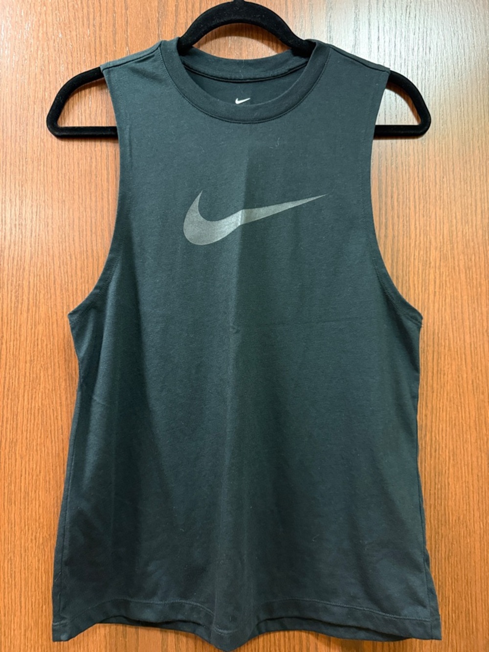 Nike Black Muscle Tank with Gray Swoosh